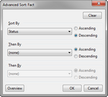 Advanced Sort dialog box