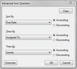 Advanced Sort dialog box > Questions example