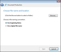 Document Production Wizard - Output Destination and File Naming Convention