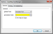 DocManager > Options > General tab