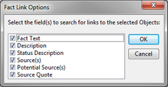 Fact Link Options dialog box