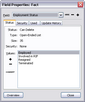 Field Properties dialog box > Status tab