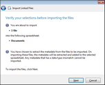Import Linked Files > Ready to Import