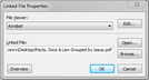 Linked File Properties dialog box