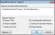ReportBook Options dialog box