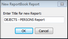 New ReportBook Report dialog box