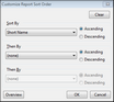 New ReportBook Wizard > Customize Report Sort Order New ReportBook Wizard > Customize Report Sort Order