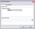 Full Text Search > Terms tab