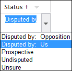 Status field sort options