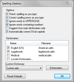 Spelling Options dialog box