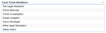 Case Team Members list