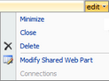 Edit > Modify Shared Web Part