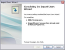 Import Users > Finish