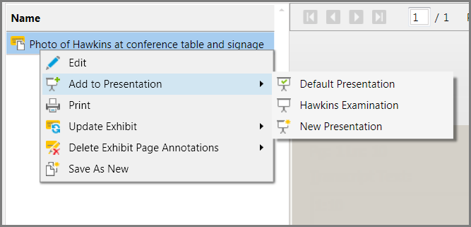 ExhibitPageRightClickAddToPresentation