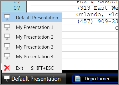 PresentationWindowPresentationSelectionWithPresentations