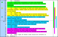 Overlapping annotations with color-coded issues