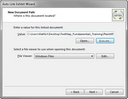 Auto Link Exhibit Wizard > New Document Path