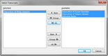 Select Transcripts dialog box