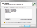 Export to iPad Wizard > Select Transcripts