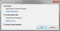 Send Transcript to Sanction dialog box