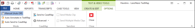 Text & Edit Tools Options Ribbon