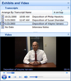 Exhibits and Video pane > Video panel