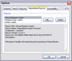 Options dialog box > ReportBook Plug Ins tab Options dialog box > ReportBook Plug Ins tab