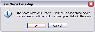 Short Name Assistant message box Short Name Assistant message box