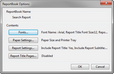 ReportBook Options dialog box