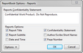 ReportBook Options dialog box