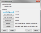 New ReportBook Wizard > Edit ReportBook
