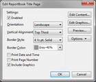 Edit ReportBook Title Page