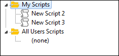 Case scripts pane options