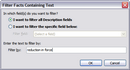 Filter Facts Containing Text
