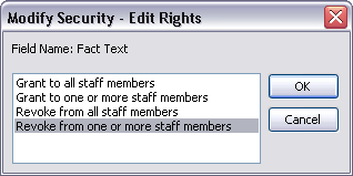 Modify Security box Modify Security box