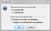New SQL Case - Create a new SQL case database