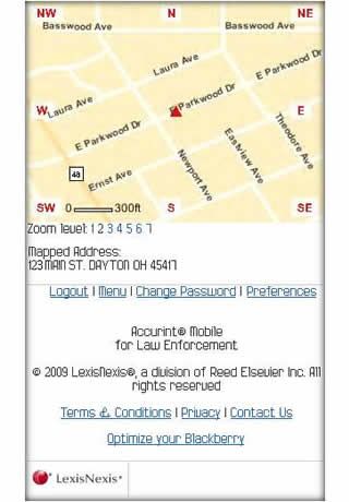 Map Page in Blackberry