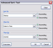 Advanced Sort dialog box > Facts example