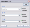 Advanced Sort dialog box