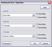 Advanced Sort dialog box > Questions example