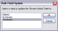 Bulk Field Update dialog box