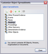 Customize Object Spreadsheets