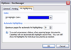 DocManager Options > Hit Highlighting tab