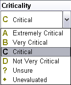 Evaluation field for questions