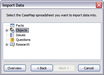 Import Wizard > Import Data