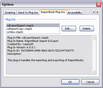 Options dialog box > ReportBook Plug Ins tab