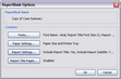 ReportBook Options dialog box