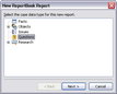 New ReportBook Wizard > New ReportBook Report > Data Type