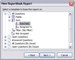 New ReportBook Wizard > New ReportBook Report > Template