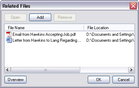 Related Files dialog box